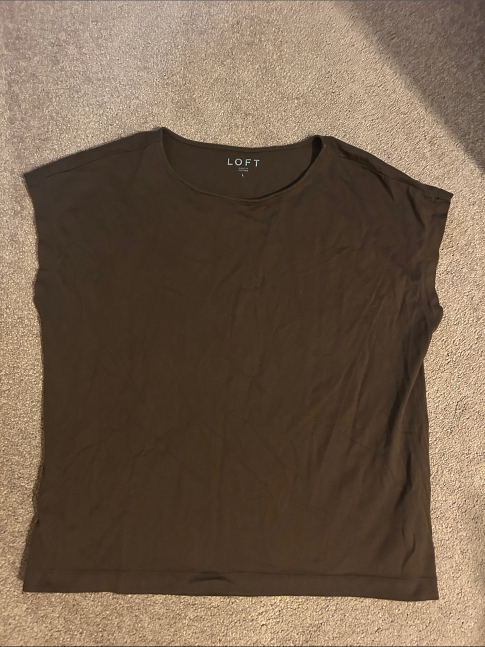 LOFT Brown Short-Sleeve Crewneck Tee
